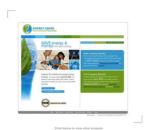 Energy Sense Better Heating with Natural Gas Web Site Design