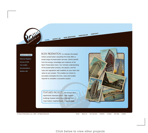 Rosin Preservation Web Site Design